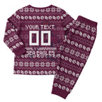 Personalized Sea Eagles Christmas Pajama Set Australian Rugby Fans - Pixelated Ugly Xmas Pattern Mascot Santa