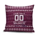 Personalized Sea Eagles Christmas Pillow Cover Australian Rugby Fans - Pixelated Ugly Xmas Pattern Mascot Santa