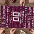 Personalized Sea Eagles Christmas Puzzle Australian Rugby Fans - Pixelated Ugly Xmas Pattern Mascot Santa