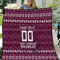 Personalized Sea Eagles Christmas Quilt Australian Rugby Fans - Pixelated Ugly Xmas Pattern Mascot Santa