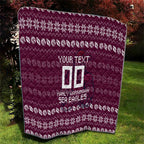 Personalized Sea Eagles Christmas Quilt Australian Rugby Fans - Pixelated Ugly Xmas Pattern Mascot Santa