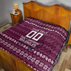 Personalized Sea Eagles Christmas Quilt Australian Rugby Fans - Pixelated Ugly Xmas Pattern Mascot Santa