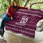 Personalized Sea Eagles Christmas Quilt Australian Rugby Fans - Pixelated Ugly Xmas Pattern Mascot Santa