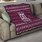 Personalized Sea Eagles Christmas Quilt Australian Rugby Fans - Pixelated Ugly Xmas Pattern Mascot Santa