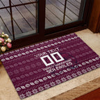 Personalized Sea Eagles Christmas Rubber Doormat Australian Rugby Fans - Pixelated Ugly Xmas Pattern Mascot Santa