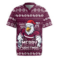 Personalized Sea Eagles Christmas Rugby Jersey Australian Rugby Fans - Pixelated Ugly Xmas Pattern Mascot Santa