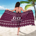 Personalized Sea Eagles Christmas Sarong Australian Rugby Fans - Pixelated Ugly Xmas Pattern Mascot Santa