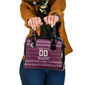 Personalized Sea Eagles Christmas Shoulder Handbag Australian Rugby Fans - Pixelated Ugly Xmas Pattern Mascot Santa