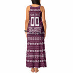 Personalized Sea Eagles Christmas Tank Maxi Dress Australian Rugby Fans - Pixelated Ugly Xmas Pattern Mascot Santa