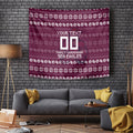 Personalized Sea Eagles Christmas Tapestry Australian Rugby Fans - Pixelated Ugly Xmas Pattern Mascot Santa