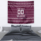 Personalized Sea Eagles Christmas Tapestry Australian Rugby Fans - Pixelated Ugly Xmas Pattern Mascot Santa