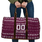 Personalized Sea Eagles Christmas Travel Bag Australian Rugby Fans - Pixelated Ugly Xmas Pattern Mascot Santa