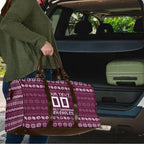 Personalized Sea Eagles Christmas Travel Bag Australian Rugby Fans - Pixelated Ugly Xmas Pattern Mascot Santa