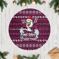 Sea Eagles Christmas Tree Skirt Australian Rugby Fans - Pixelated Ugly Xmas Pattern Mascot Santa