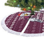 Sea Eagles Christmas Tree Skirt Australian Rugby Fans - Pixelated Ugly Xmas Pattern Mascot Santa