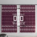 Personalized Sea Eagles Christmas Window Curtain Australian Rugby Fans - Pixelated Ugly Xmas Pattern Mascot Santa