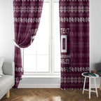Personalized Sea Eagles Christmas Window Curtain Australian Rugby Fans - Pixelated Ugly Xmas Pattern Mascot Santa