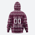 Personalized Sea Eagles Christmas Zip Hoodie Australian Rugby Fans - Pixelated Ugly Xmas Pattern Mascot Santa