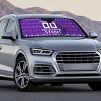 Personalized Melbourne Storm Christmas Auto Sun Shade Australian Rugby Fans - Pixelated Ugly Xmas Pattern Mascot Santa