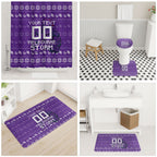 Personalized Melbourne Storm Christmas Bathroom Set Australian Rugby Fans - Pixelated Ugly Xmas Pattern Mascot Santa