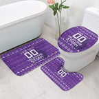 Personalized Melbourne Storm Christmas Bathroom Set Australian Rugby Fans - Pixelated Ugly Xmas Pattern Mascot Santa
