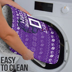 Personalized Melbourne Storm Christmas Bathroom Set Australian Rugby Fans - Pixelated Ugly Xmas Pattern Mascot Santa