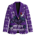 Personalized Melbourne Storm Christmas Blazer Australian Rugby Fans - Pixelated Ugly Xmas Pattern Mascot Santa