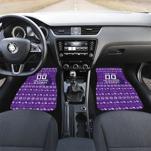 Personalized Melbourne Storm Christmas Car Mats Australian Rugby Fans - Pixelated Ugly Xmas Pattern Mascot Santa
