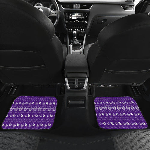Personalized Melbourne Storm Christmas Car Mats Australian Rugby Fans - Pixelated Ugly Xmas Pattern Mascot Santa