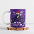 Personalized Melbourne Storm Christmas Ceramic Mug Australian Rugby Fans - Pixelated Ugly Xmas Pattern Mascot Santa