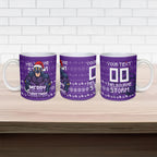 Personalized Melbourne Storm Christmas Ceramic Mug Australian Rugby Fans - Pixelated Ugly Xmas Pattern Mascot Santa