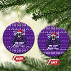 Melbourne Storm Christmas Ceramic Ornament Australian Rugby Fans - Pixelated Ugly Xmas Pattern Mascot Santa
