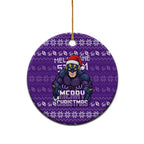 Melbourne Storm Christmas Ceramic Ornament Australian Rugby Fans - Pixelated Ugly Xmas Pattern Mascot Santa