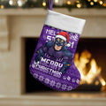 Melbourne Storm Christmas Stocking Australian Rugby Fans - Pixelated Ugly Xmas Pattern Mascot Santa