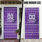 Personalized Melbourne Storm Christmas Door Cover Australian Rugby Fans - Pixelated Ugly Xmas Pattern Mascot Santa