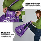Personalized Melbourne Storm Christmas Grocery Bag Australian Rugby Fans - Pixelated Ugly Xmas Pattern Mascot Santa