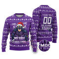 Personalized Melbourne Storm Christmas Ugly Christmas Sweater Australian Rugby Fans - Pixelated Ugly Xmas Pattern Mascot Santa