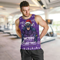 Personalized Melbourne Storm Christmas Men Tank Top Australian Rugby Fans - Pixelated Ugly Xmas Pattern Mascot Santa