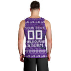 Personalized Melbourne Storm Christmas Men Tank Top Australian Rugby Fans - Pixelated Ugly Xmas Pattern Mascot Santa