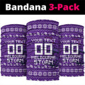 Personalized Melbourne Storm Christmas Neck Gaiter Australian Rugby Fans - Pixelated Ugly Xmas Pattern Mascot Santa
