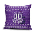 Personalized Melbourne Storm Christmas Pillow Cover Australian Rugby Fans - Pixelated Ugly Xmas Pattern Mascot Santa