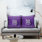 Personalized Melbourne Storm Christmas Pillow Cover Australian Rugby Fans - Pixelated Ugly Xmas Pattern Mascot Santa