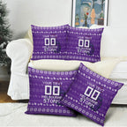 Personalized Melbourne Storm Christmas Pillow Cover Australian Rugby Fans - Pixelated Ugly Xmas Pattern Mascot Santa