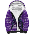 Personalized Melbourne Storm Christmas Sherpa Hoodie Australian Rugby Fans - Pixelated Ugly Xmas Pattern Mascot Santa