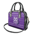Personalized Melbourne Storm Christmas Shoulder Handbag Australian Rugby Fans - Pixelated Ugly Xmas Pattern Mascot Santa