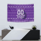 Personalized Melbourne Storm Christmas Tapestry Australian Rugby Fans - Pixelated Ugly Xmas Pattern Mascot Santa
