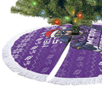 Melbourne Storm Christmas Tree Skirt Australian Rugby Fans - Pixelated Ugly Xmas Pattern Mascot Santa