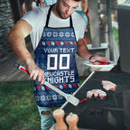 Personalized Newcastle Knights Christmas Apron Australian Rugby Fans - Pixelated Ugly Xmas Pattern Mascot Santa