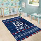 Personalized Newcastle Knights Christmas Area Rug Australian Rugby Fans - Pixelated Ugly Xmas Pattern Mascot Santa
