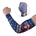 Personalized Newcastle Knights Christmas Arm Sleeves Australian Rugby Fans - Pixelated Ugly Xmas Pattern Mascot Santa